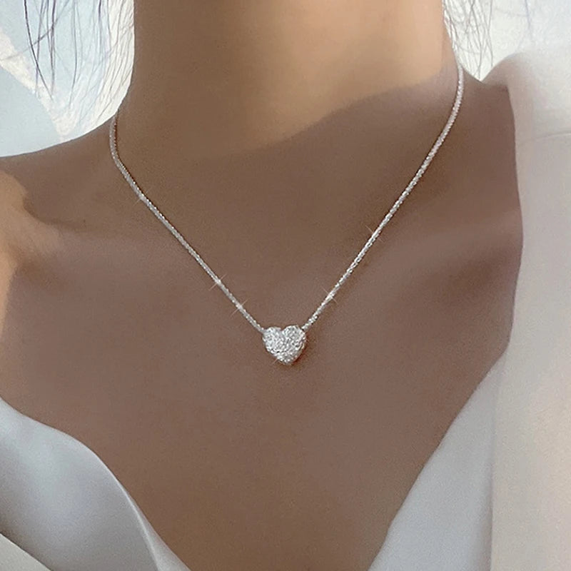 Conjunto de corazón de plata