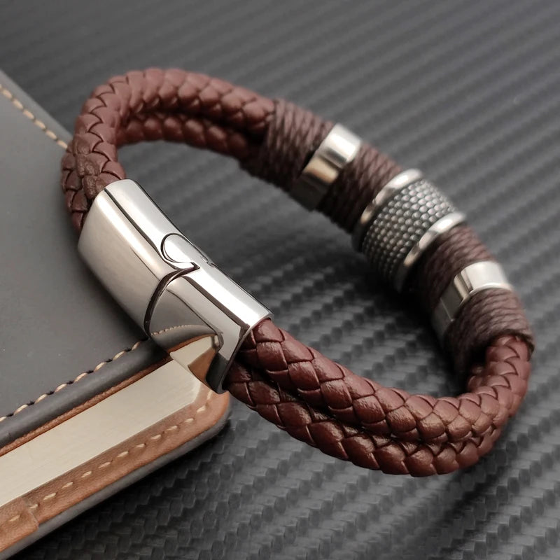 Multilayer Brown Genuine  Bracelet