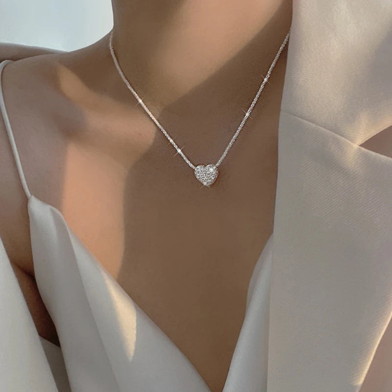 Conjunto de corazón de plata