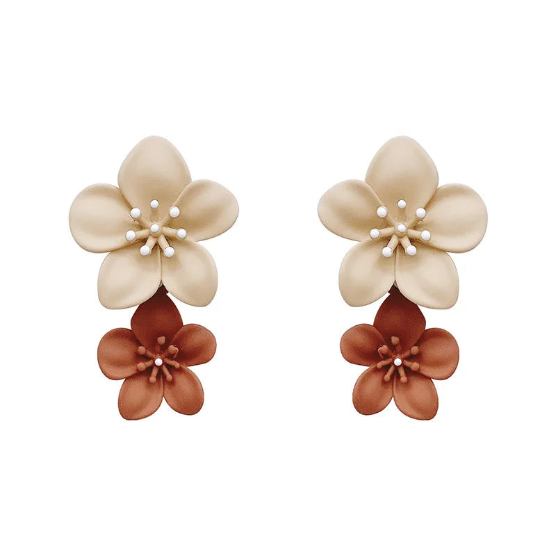 Brown Flower Earrings