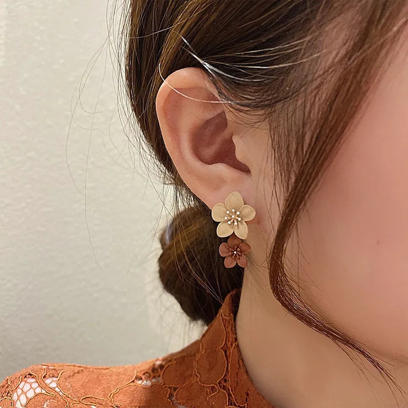 Brown Flower Earrings