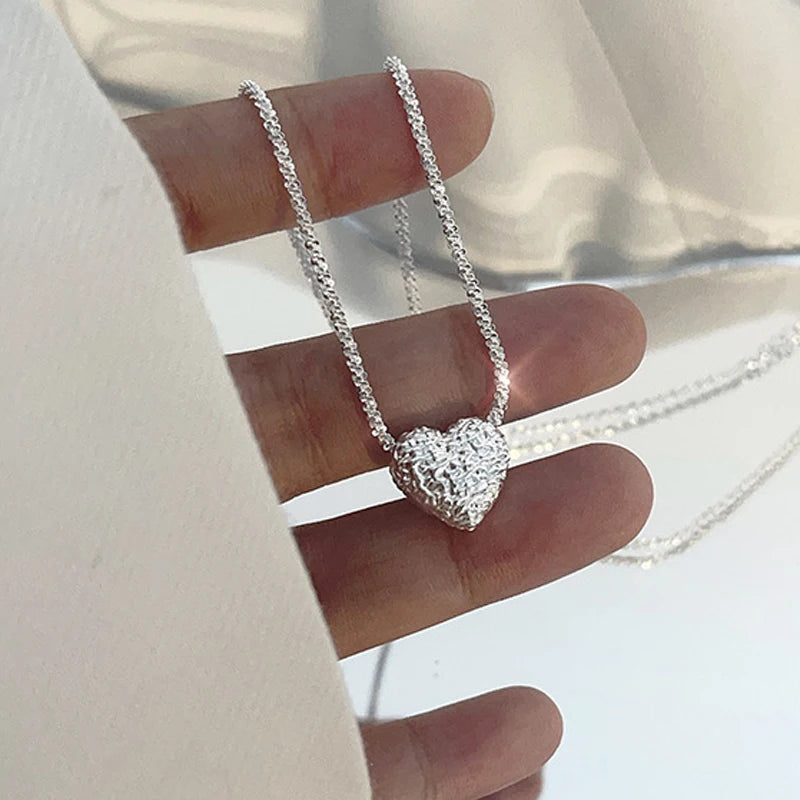 Conjunto de corazón de plata