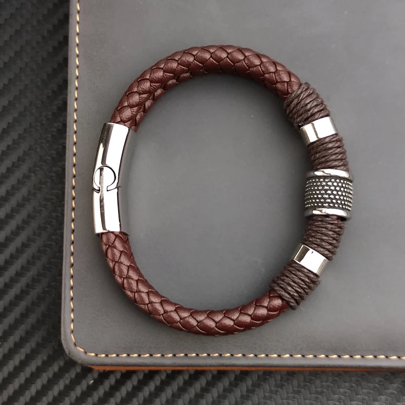 Multilayer Brown Genuine  Bracelet