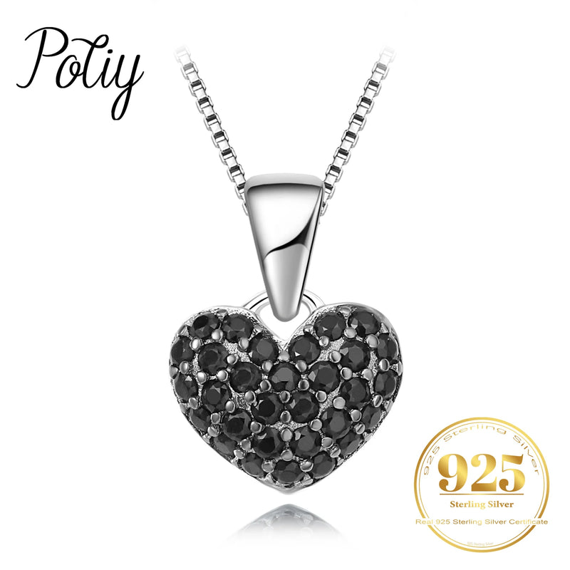 Potiy Heart Natural Black Necklace