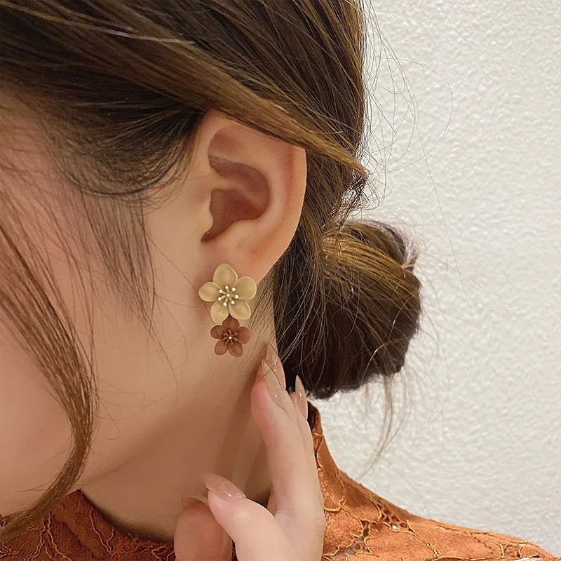 Brown Flower Earrings