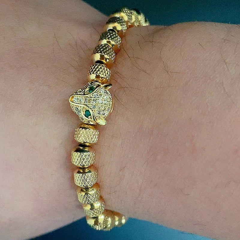 Leopard Head Man Bracelet